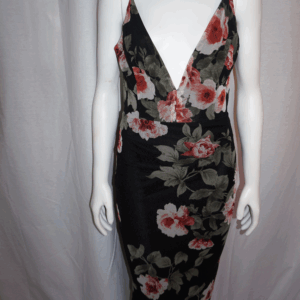 Windsor Black Floral Midi Dress