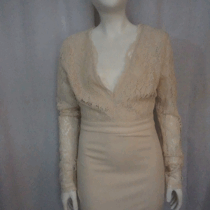 Windsor Beige Lace Mini Dress